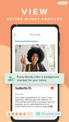 Wyndy Babysitting, simplified android App screenshot 5